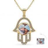 Gold Tone Personalized Photo Necklace Sterling Silver