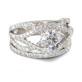 Jeulia Twist Round Cut Sterling Silver Ring Set