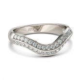 Curved Round Cut Sterling Silver Women's Band