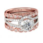 3PC Round Cut Sterling Silver Ring Set
