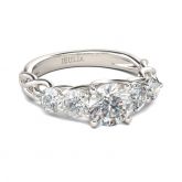 Jeulia Twist Five Stone Round Cut Sterling Silver Ring