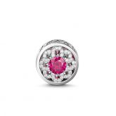 Flower and Heart Charm Sterling Silver