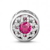 Flower and Heart Charm Sterling Silver