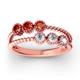 Jeulia Bead Split Shank Sterling Silver Ring