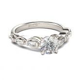 Simple Art Deco Round Cut Sterling Silver Ring