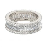 Baguette Cut Sterling Silver Women's Band