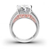 Scrollwork Princess Cut Sterling Silver Ring