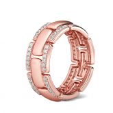 Jeulia Art Deco Round Cut Sterling Silver Women's Band