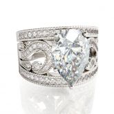 Jeulia 3PC Pear Cut Sterling Silver Ring Set