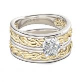 Braided Round Cut Sterling Silver Set