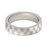 Frosted Checkered Stainless Steel Men's Band