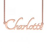 Rose Gold Tone Tangerine Style Name Necklace