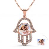 Rose Gold Tone Personalized Photo Necklace Sterling Silver