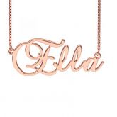 Rose Gold Tone Brockscript Style Name Necklace