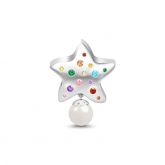Lovely Star with Pearl Charm Sterling Silver
