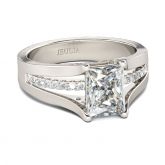 Jeulia Contemporary Design Radiant Cut Sterling Silver Ring