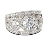 Jeulia Twist Round Cut Sterling Silver Ring
