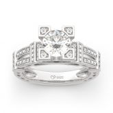 Jeulia Eiffel Tower Round Cut Sterling Silver Ring