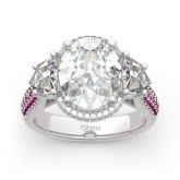 Halo Oval Cut Sterling Silver Ring