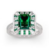 Jeulia Vintage Radiant Cut Sterling Silver Ring