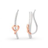 Jeulia Heart Sterling Silver Climber Earrings