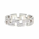 Jeulia The Great Wall Design Sterling Silver Band