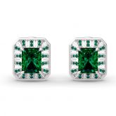 Jeulia Vintage Radiant Cut Sterling Silver Earrings