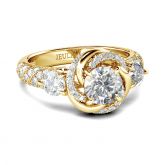 Jeulia Floral Halo Round Cut Sterling Silver Ring