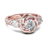Jeulia Floral Halo Round Cut Sterling Silver Ring