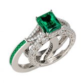 Jeulia Interchangeable Radiant Cut Sterling Silver Ring Set