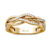Jeulia Intertwined Sterling Silver Women's Band