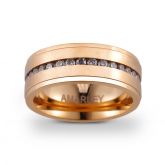 Jeulia Gold Tone Round Cut Titanium Steel Men's Band