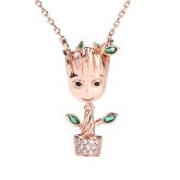 "I am Groot" Tree Man Sterling Silver Dangle Necklace