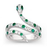 Snake Shape Sterling Silver Cocktail Ring