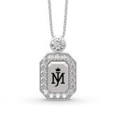 Michael Jackson Commemorative Round Cut Sterling Silver Necklace