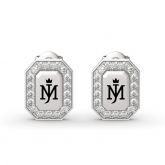 Michael Jackson Commemorative Round Cut Sterling Silver Earrings