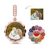 "Childish Power" Sunflower Photo Charm Sterling Silver