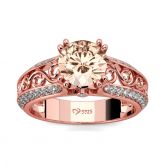 Scrollwork Round Cut Sterling Silver Ring