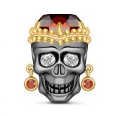 "Endless Love" Skull With Egypt Style Sterling Silver Charm