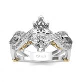 Jeulia Twist Design Marquise Cut Sterling Silver Ring