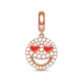 "Heart Eyes Emoji" Sterling Silver Dangle Charm