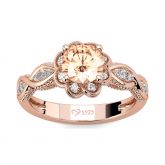 Jeulia Floral Round Cut Sterling Silver Ring
