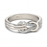 Jeulia Knot Design Sterling Silver Ring