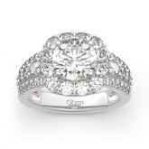 Jeulia Halo Round Cut Sterling Silver Ring