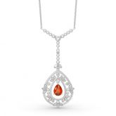Jeulia Vintage Leaf Design Sterling Silver Necklace