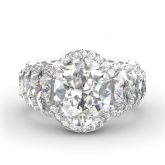 Halo Oval Cut Sterling Silver Ring