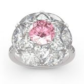 Jeulia Floral Round Cut Sterling Silver Ring
