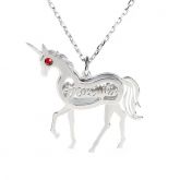 Jeulia Unicorn Personalized Sterling Silver Necklace