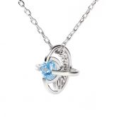 Jeulia Personalized Round Cut Sterling Silver Necklace