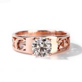 Jeulia Personalized Round Cut Sterling Silver Ring